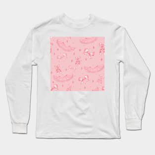 cute baby ballerina pattern pink Long Sleeve T-Shirt